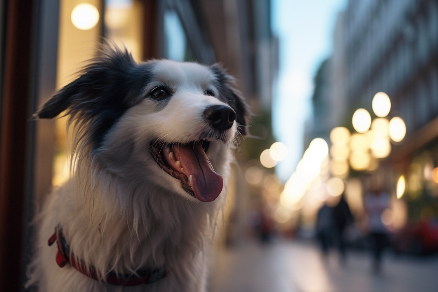 Urban Bliss: The Smiling Border Collie