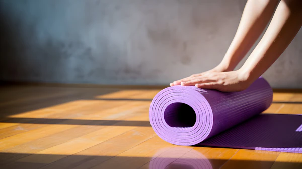 Rolling Up Yoga Mat