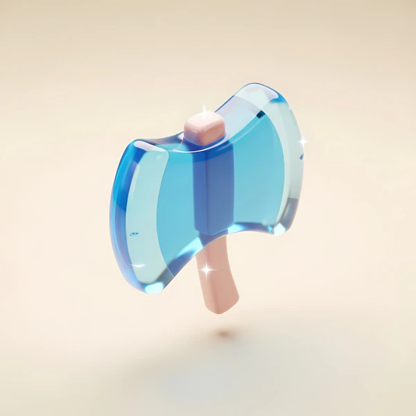 Stylized 3D Blue Axe