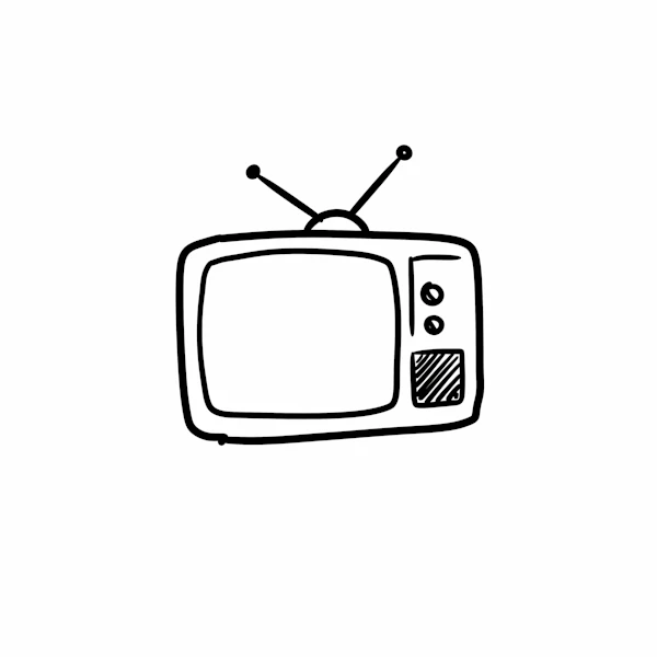Retro TV Line Drawing