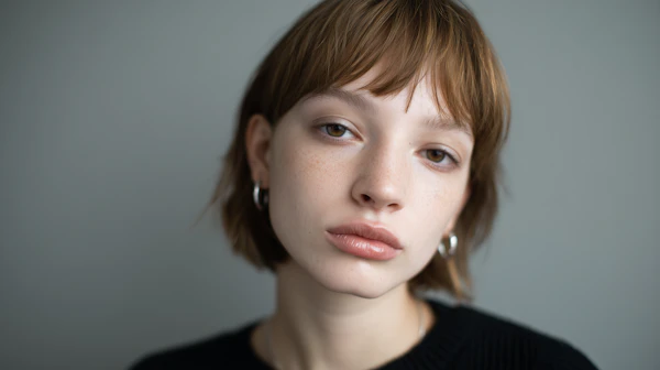 Freckled Woman Portrait