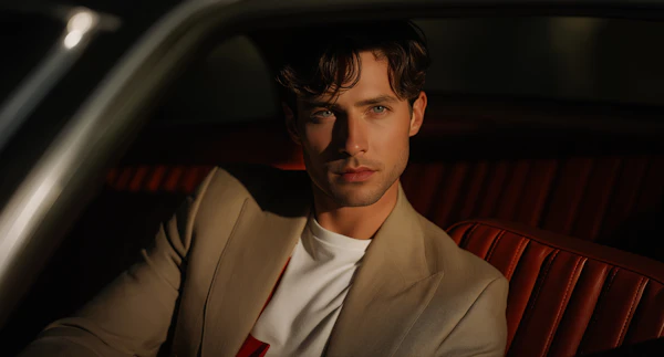 Man in Red Interior
