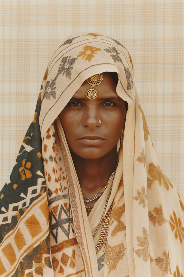 Portrait of a Woman in Traditional Attire