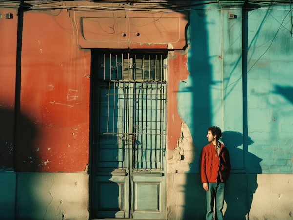 Urban Contemplation in Warm Sunset Light