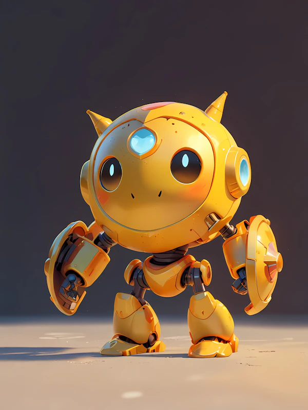 Cheerful Yellow Robot