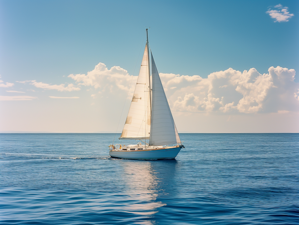 Sailboat in Azure Waters