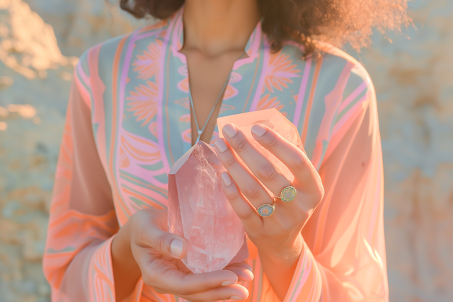 Elegant Crystal Embrace at Sunset