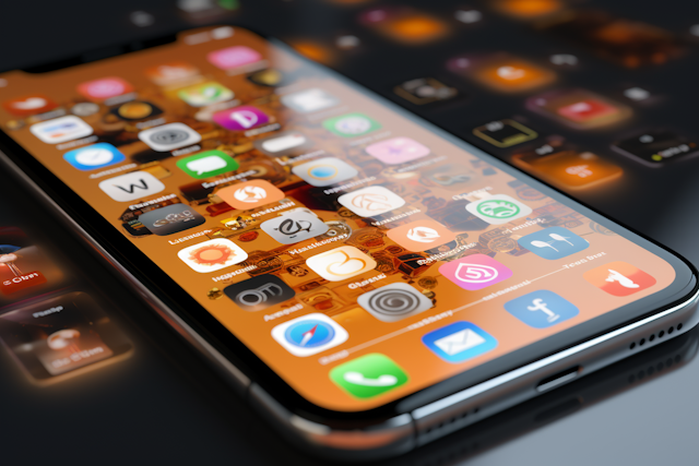 Dynamic Array of Modern Mobile Apps on Sleek Smartphone