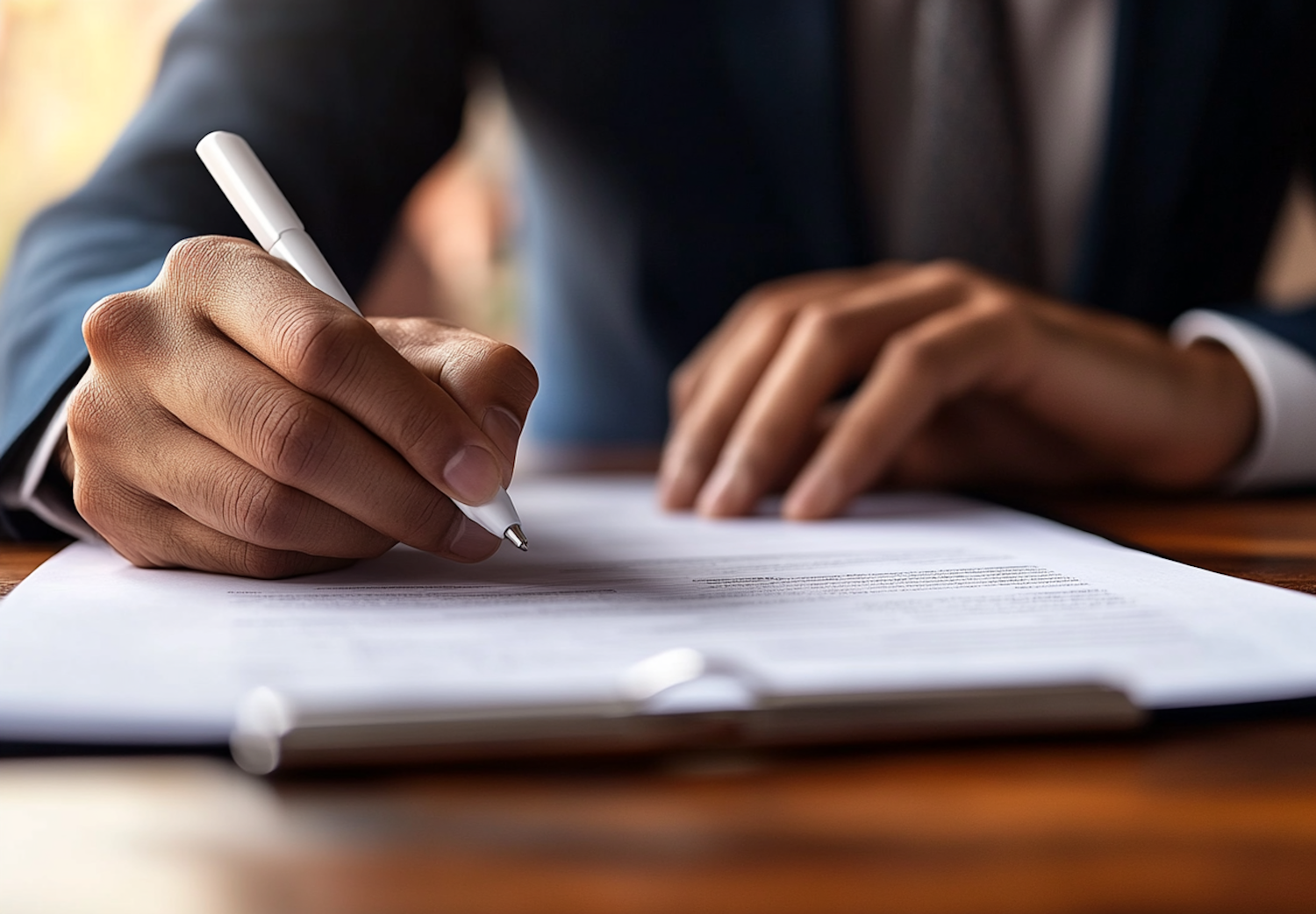 Professional Hands Signing Document