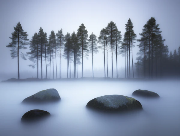 Misty Forest Landscape