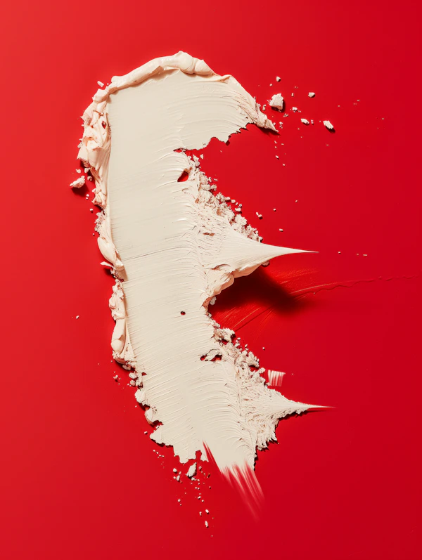 Beige Cream on Red