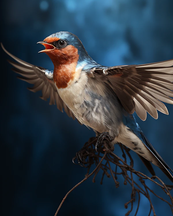 Vibrant Songbird in Mid-Melody