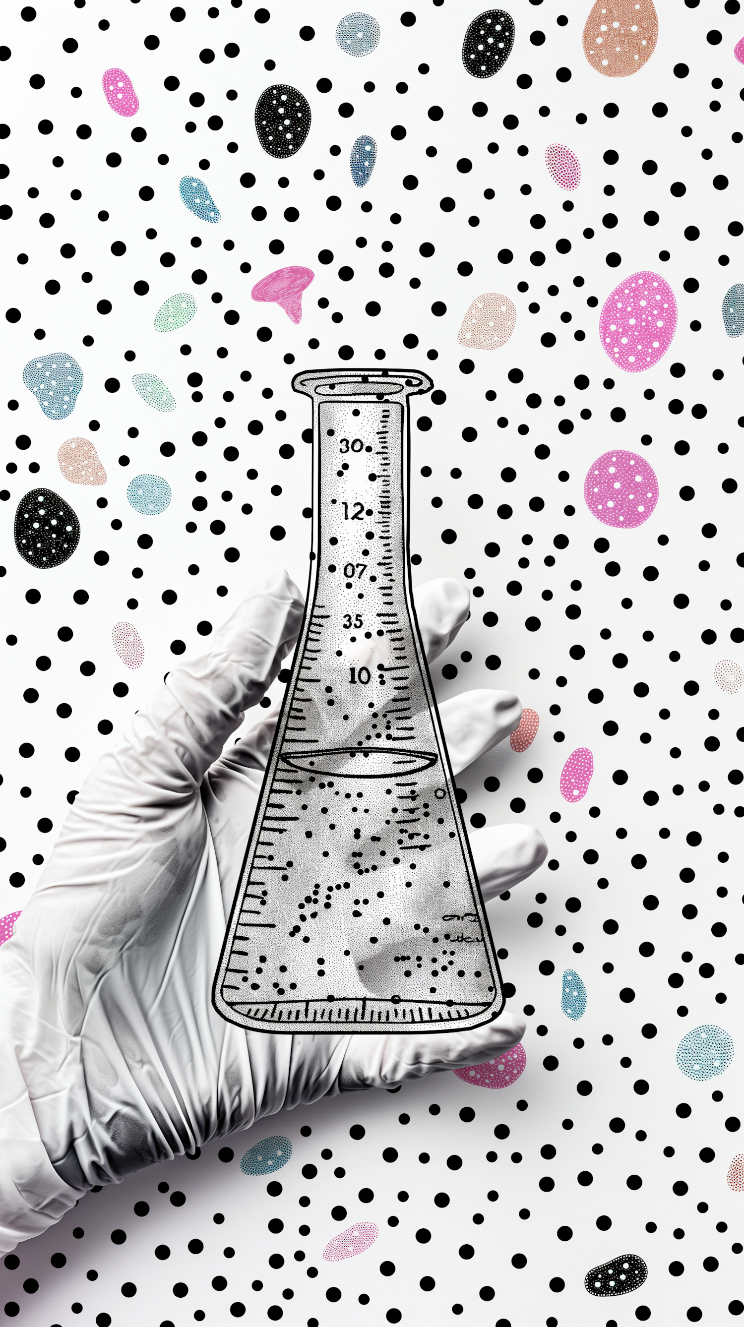 Scientific Glass Flask With Bubbles