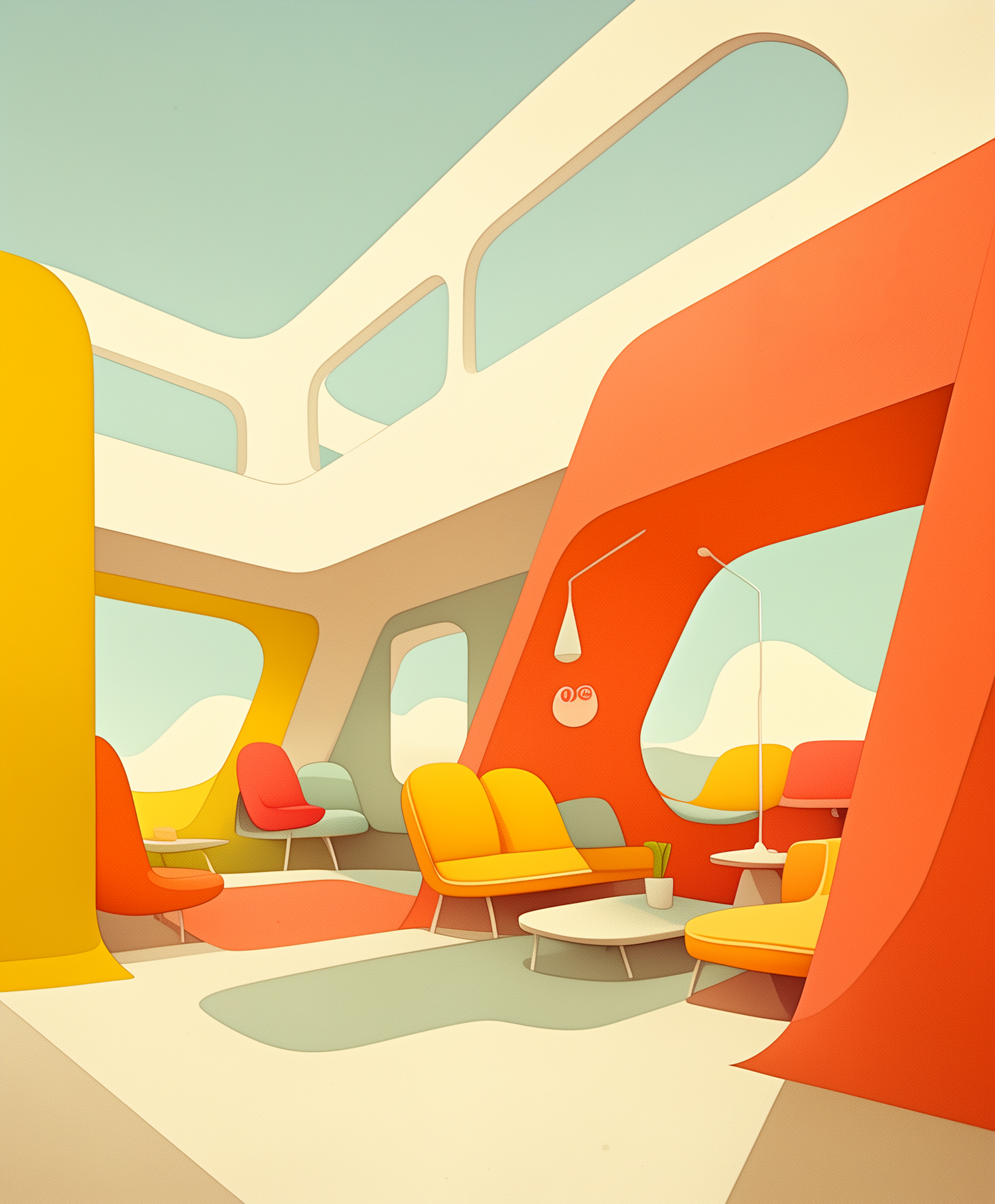 Futuristic Lounge Interior