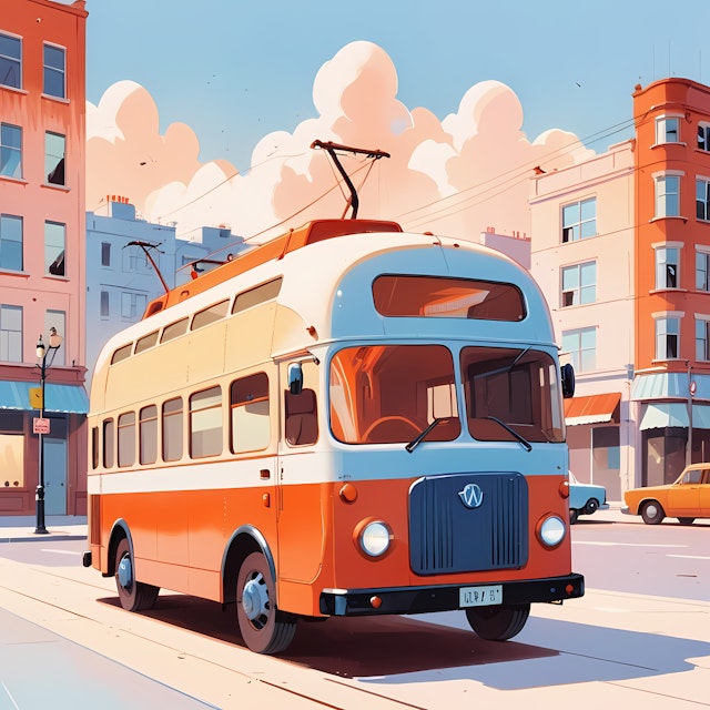 Vintage Trolleybus Scene