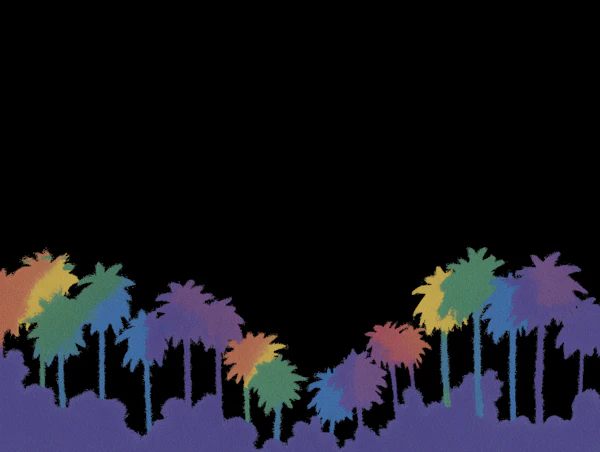 Colorful Palm Trees Silhouette