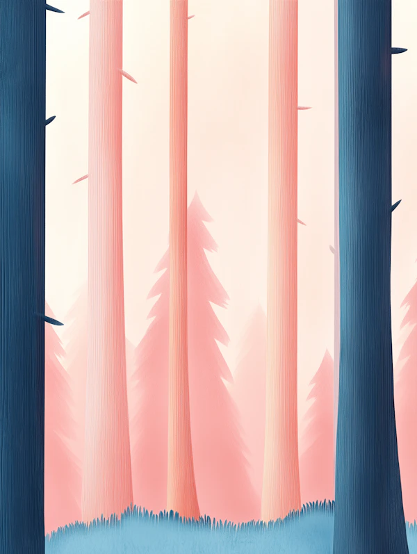 Pastel Forest Scene