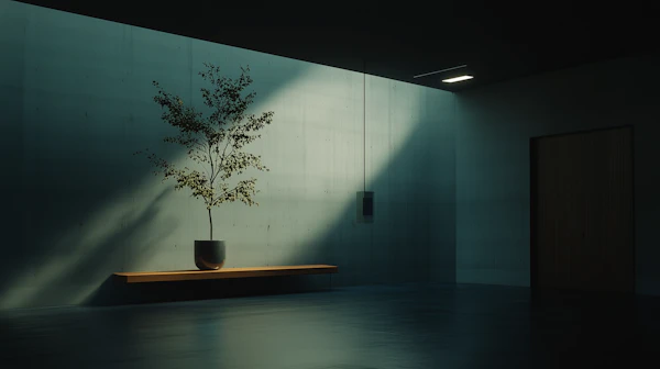 Minimalist Interior with Light and Shadow