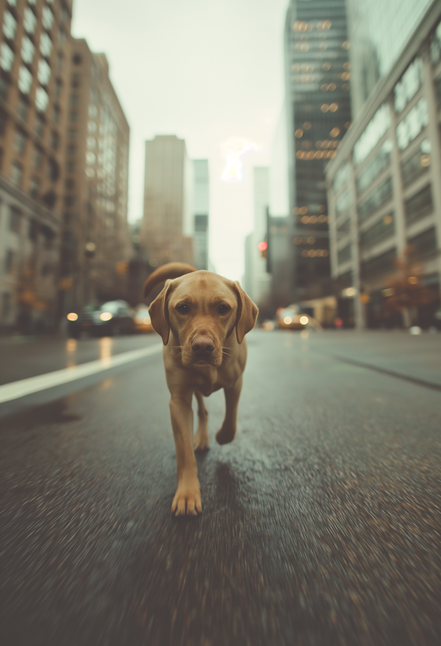 Urban Adventure of a Young Labrador