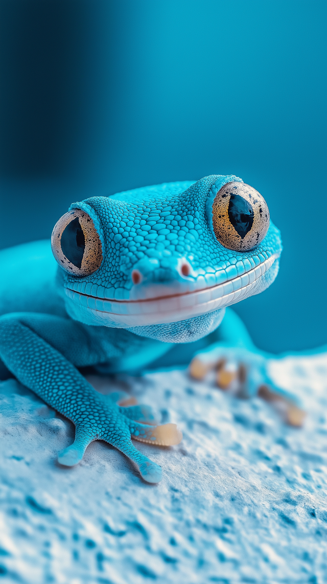 Close-Up of a Blue Gecko