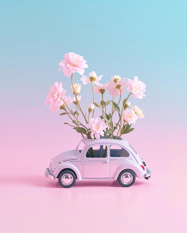 Toy Car Flower Vase