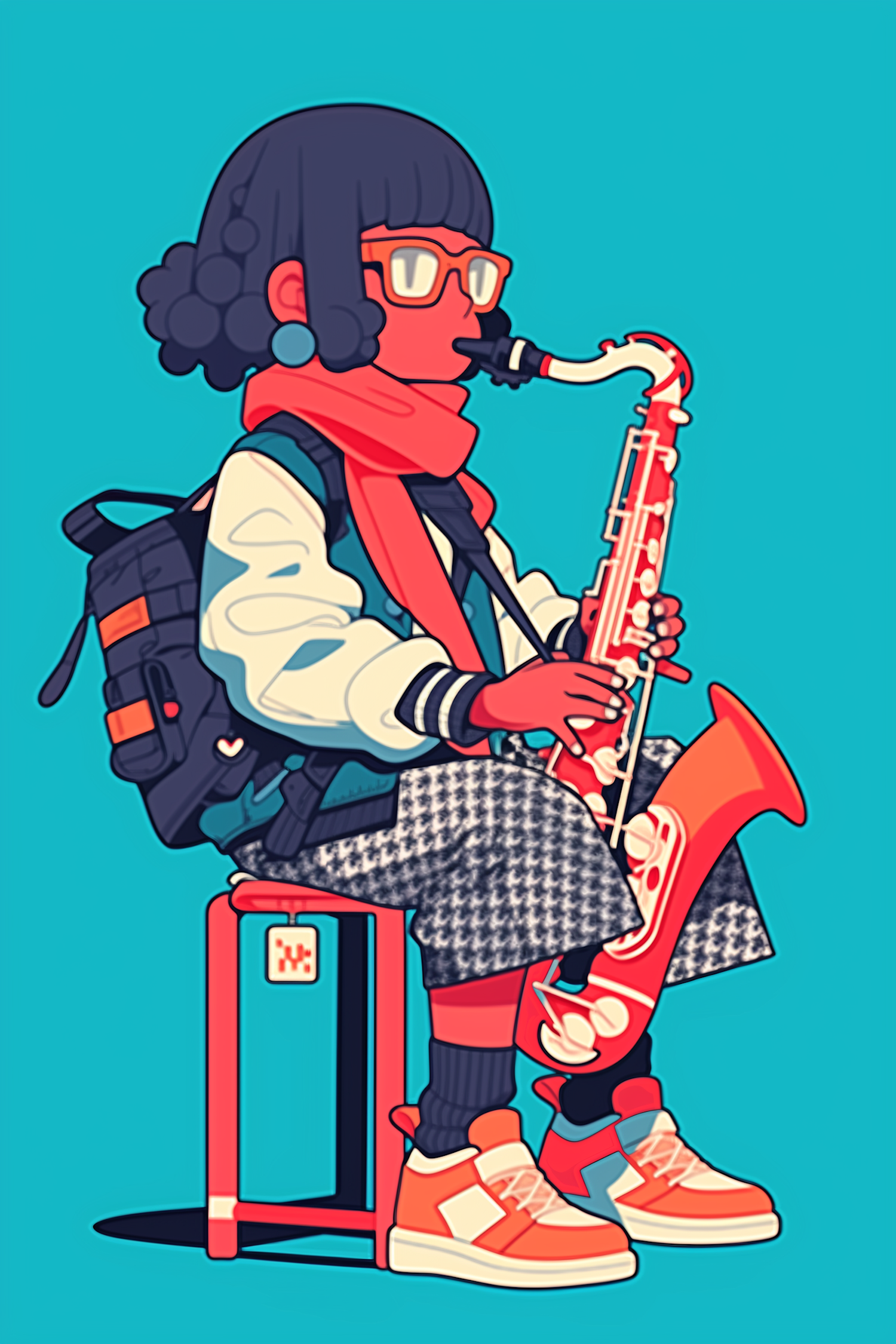 Person Playing Saxophone