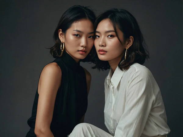 Elegant Portrait of Two Women