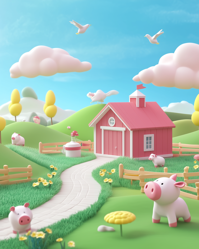 Whimsical Farm Scene