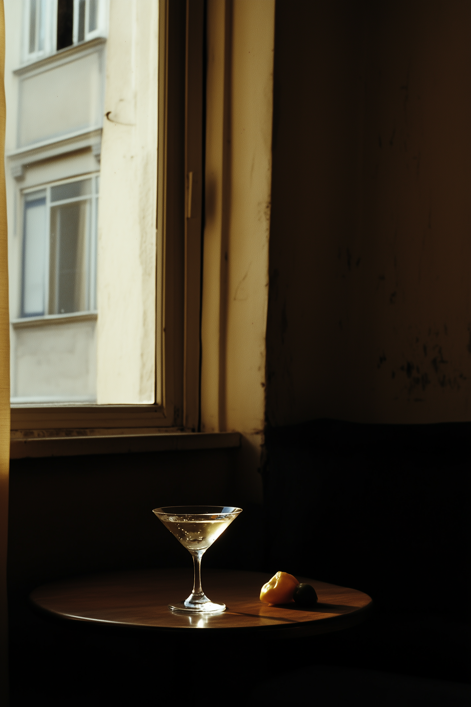 Tranquil Indoor Still-Life with Martini Glass