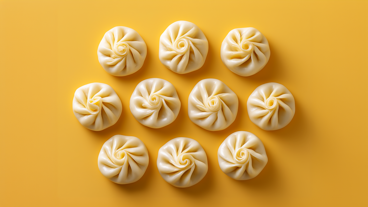 Perfect Khinkali on Vibrant Yellow