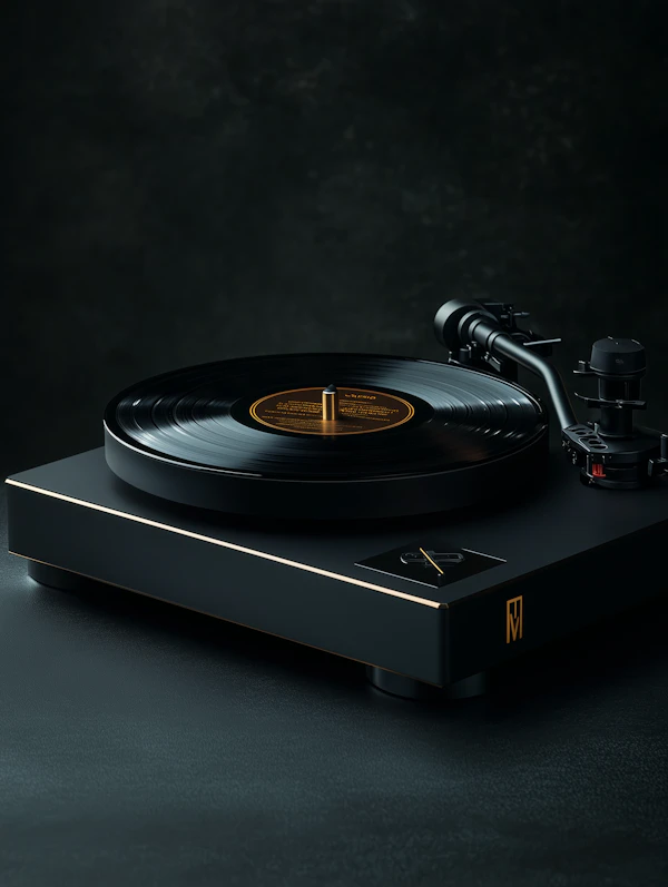 Elegant Black Turntable
