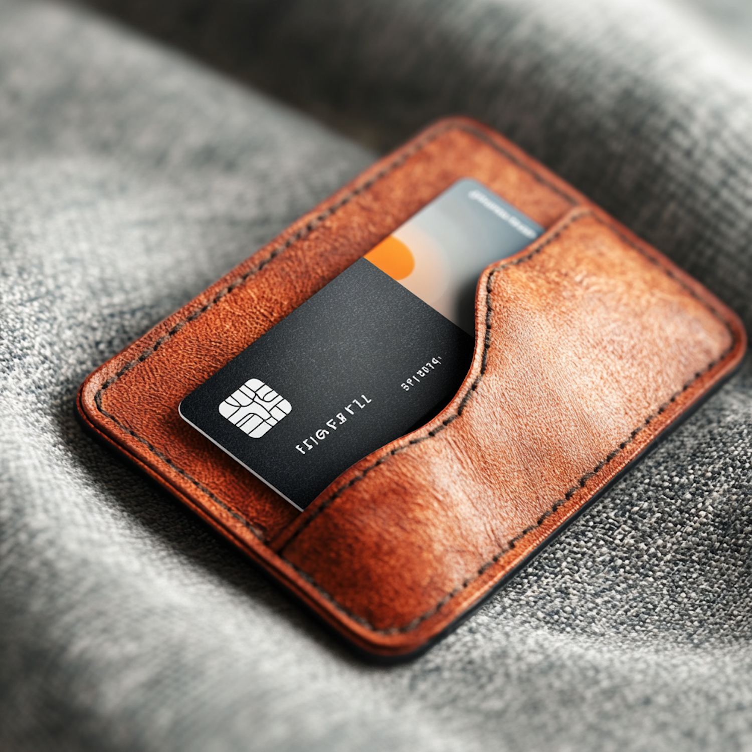 Detailed View of Leather Cardholder