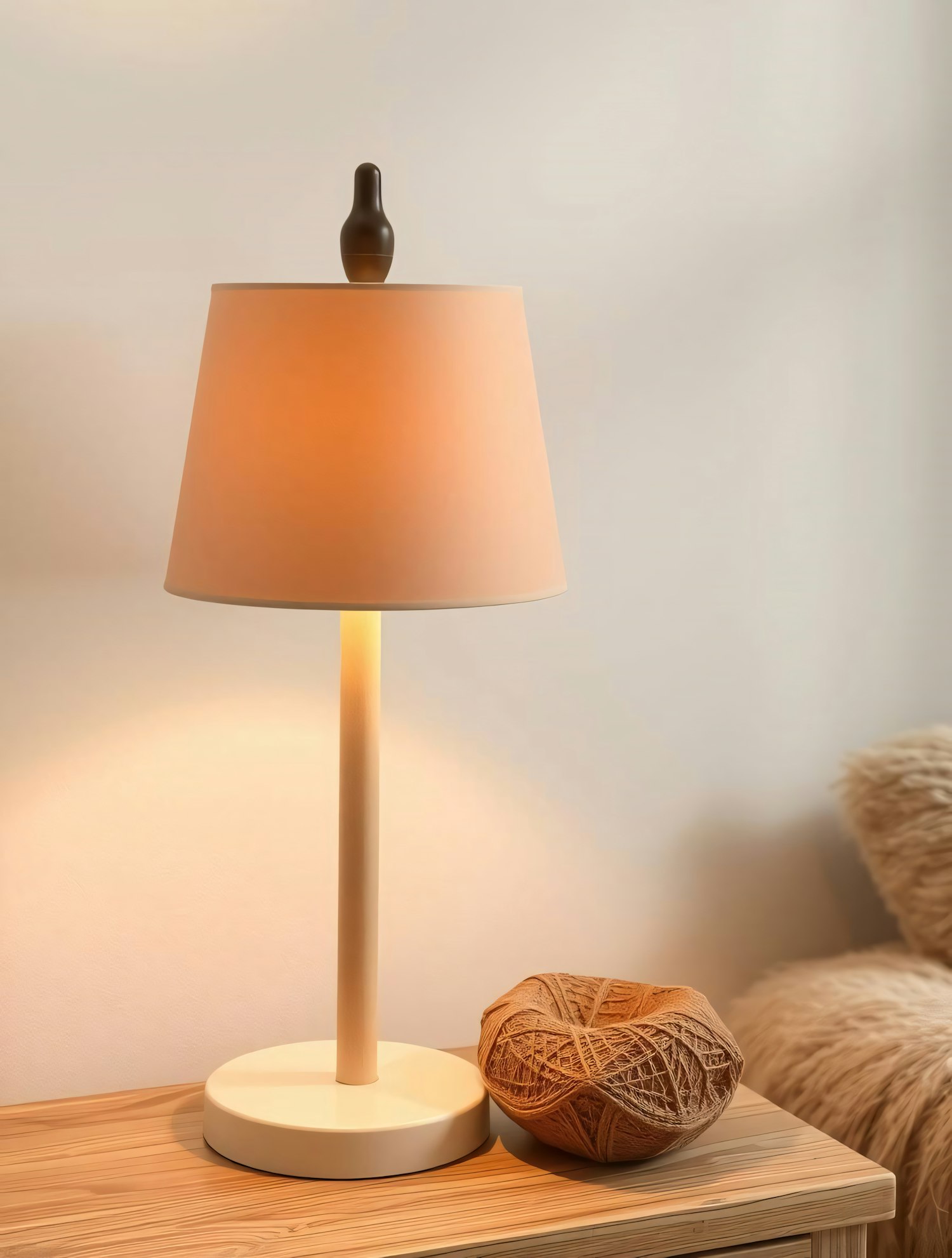 Minimalist Table Lamp with Yarn