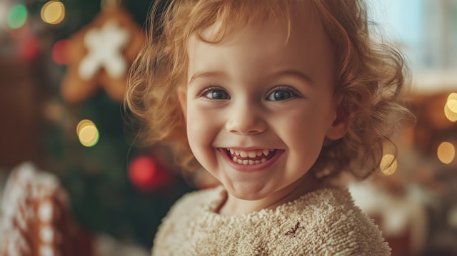 Joyful Child with Curly Hair