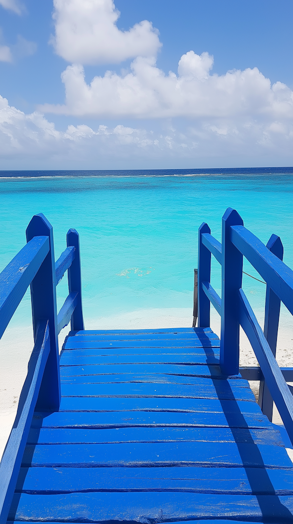 Tranquil Blue Pathway to the Sea