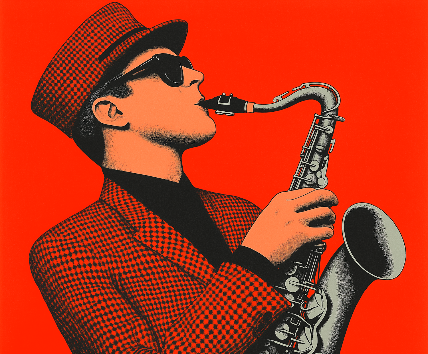 Retro Jazz Musician Illustration