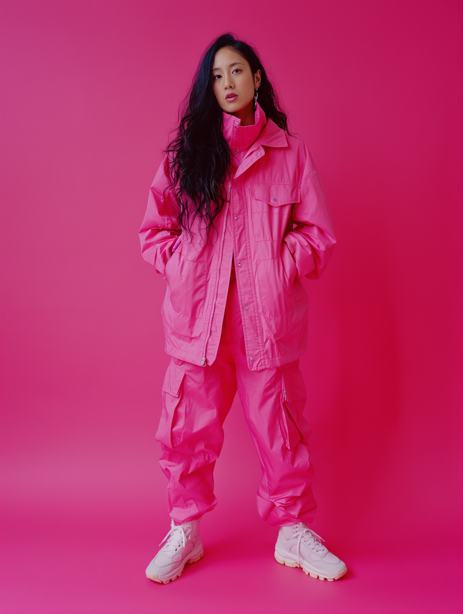 Monochrome Pink Streetwear Confidence