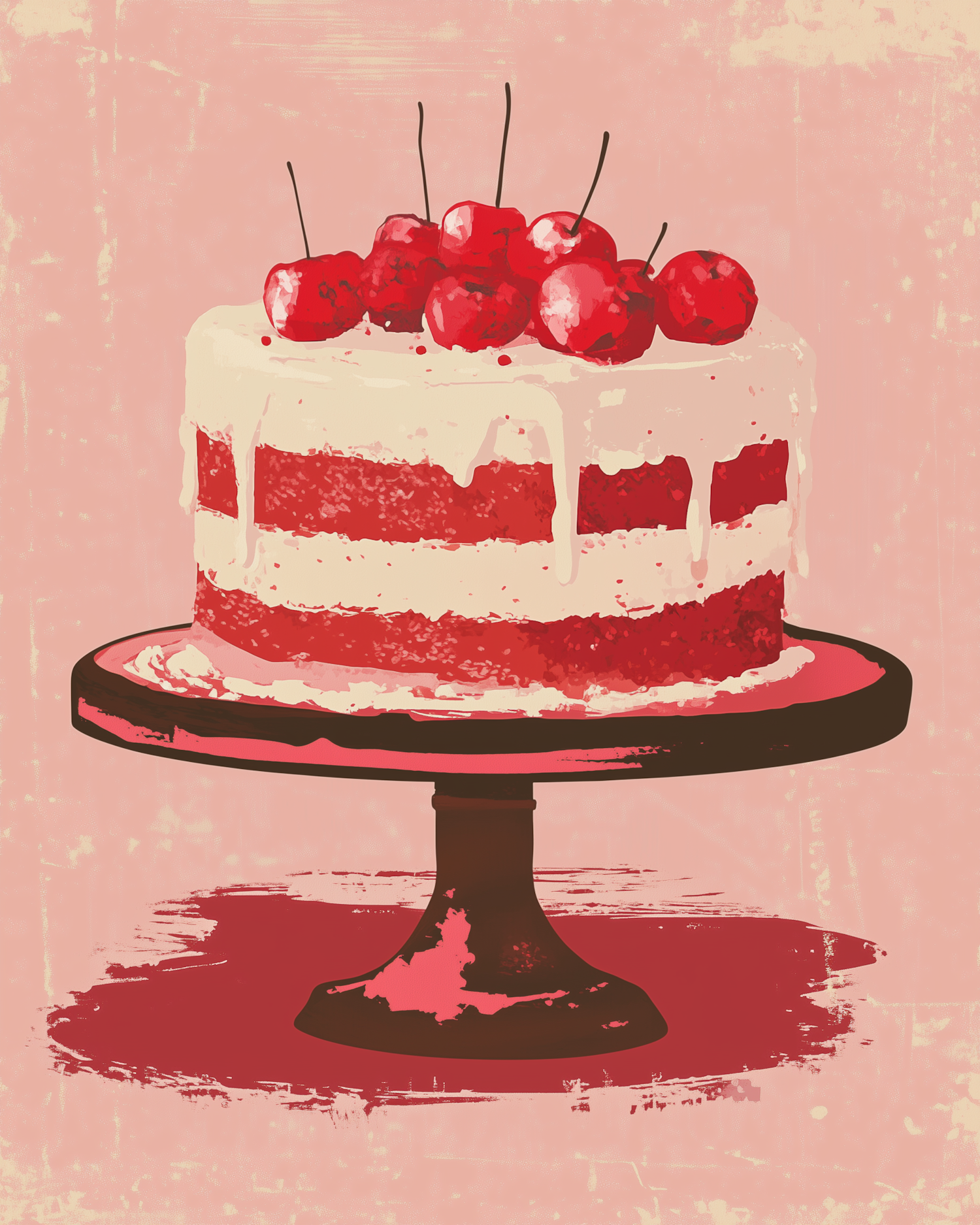 Artistic Layered Cake Illustration