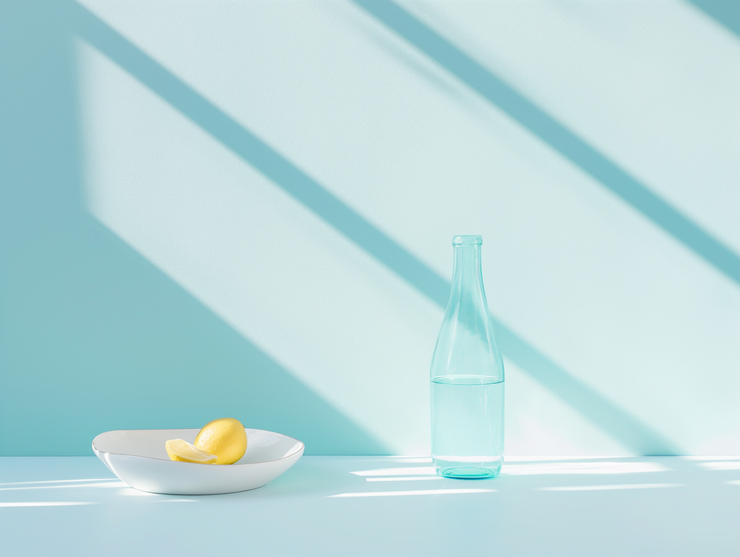 Serenity in Simplicity: Lemon and Water Still Life