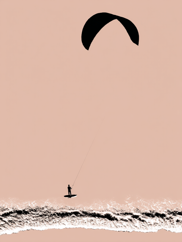 Kite Surfer Silhouette