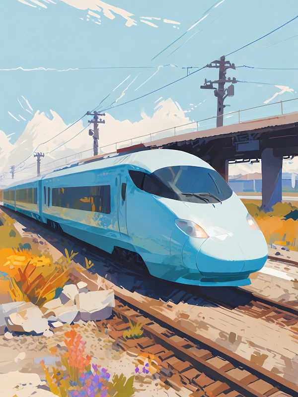 High-Speed Train Scene