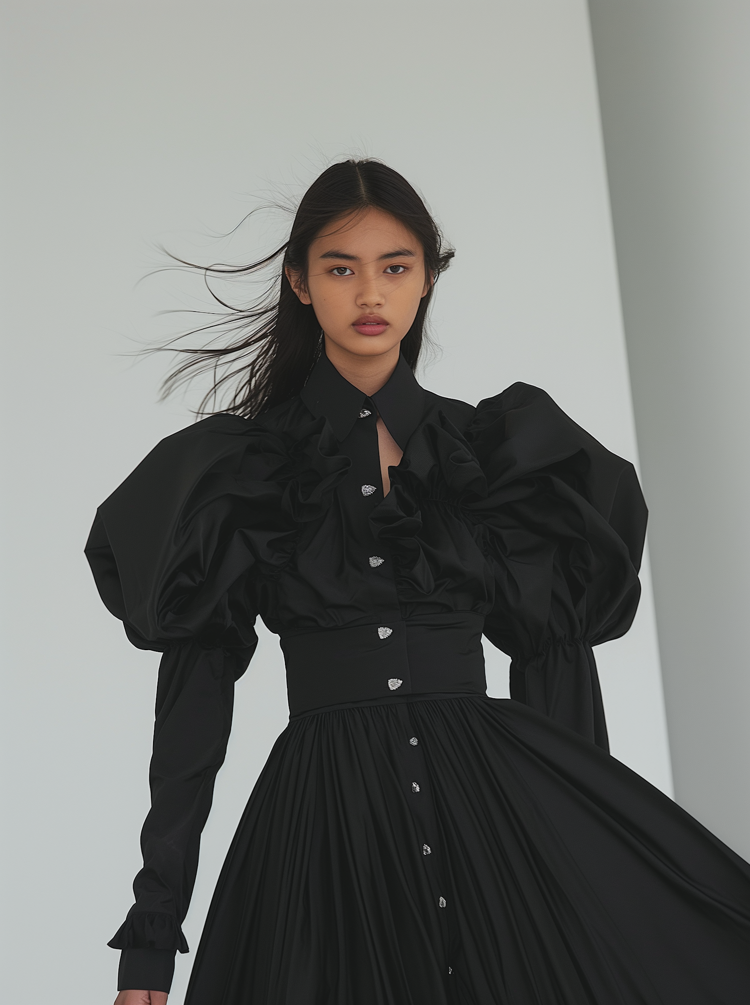 Elegant Woman in Black Dress