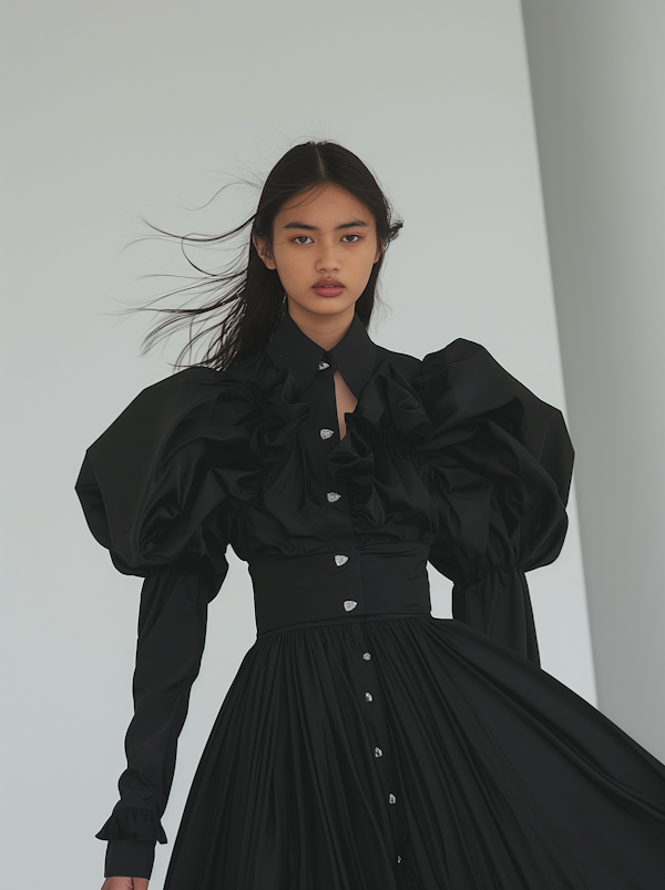 Elegant Woman in Black Dress