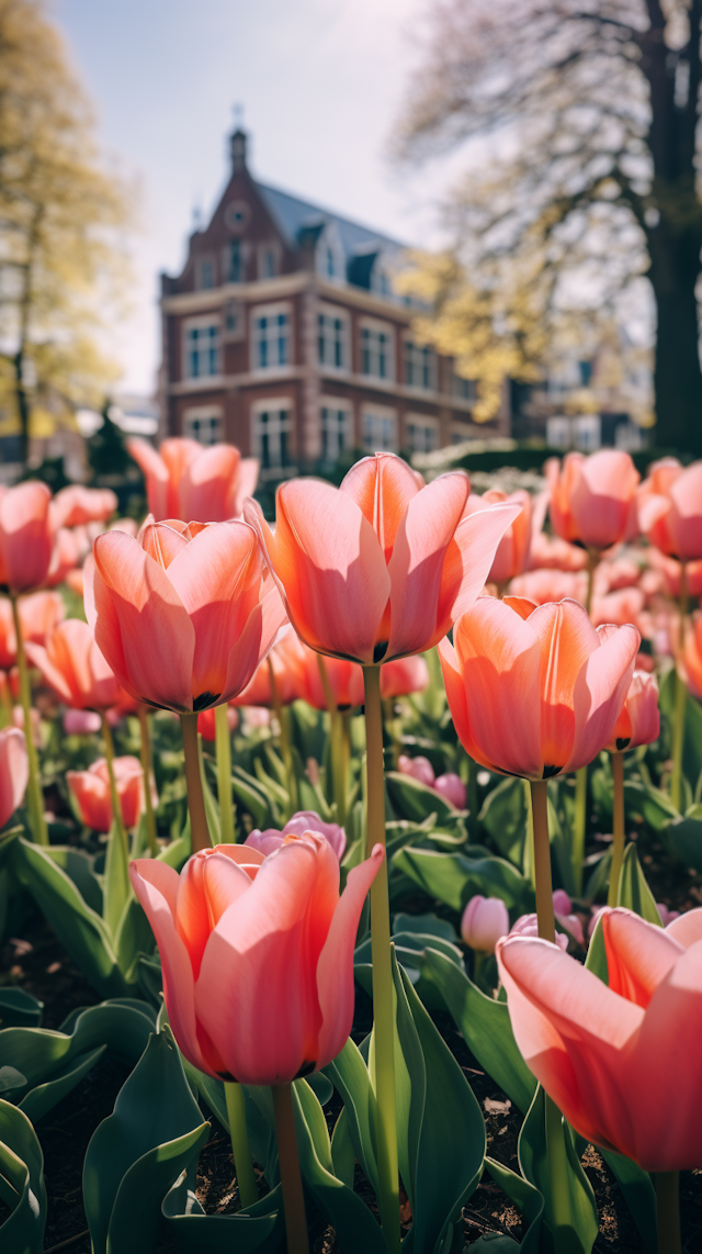 Springtime Serenity: Tulips and European Elegance