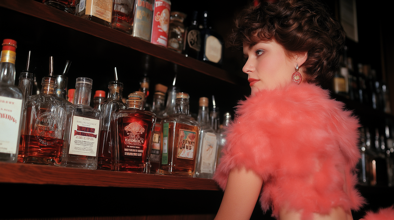 Contemplative Woman in Bar