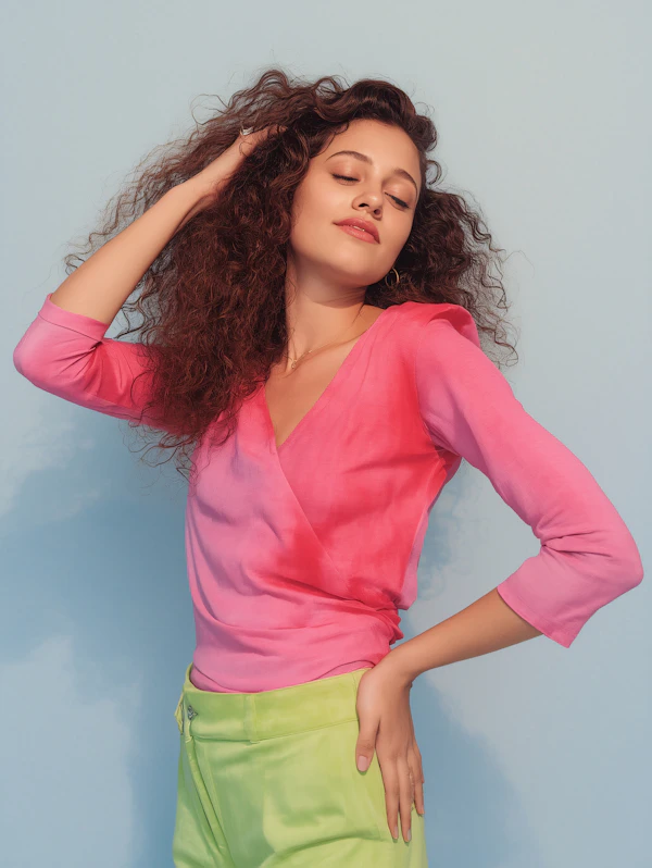 Woman in Vibrant Outfit