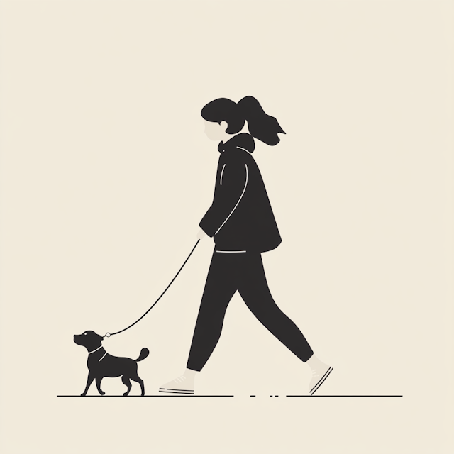 Girl and Dog Illustration