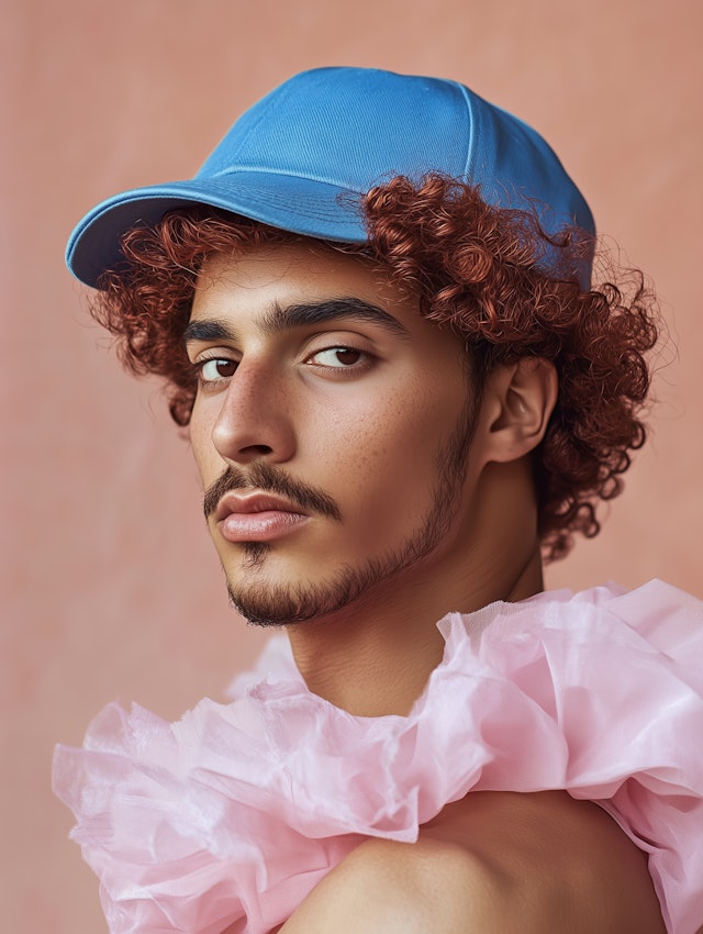 Portrait of a Young Man with Curly Hair