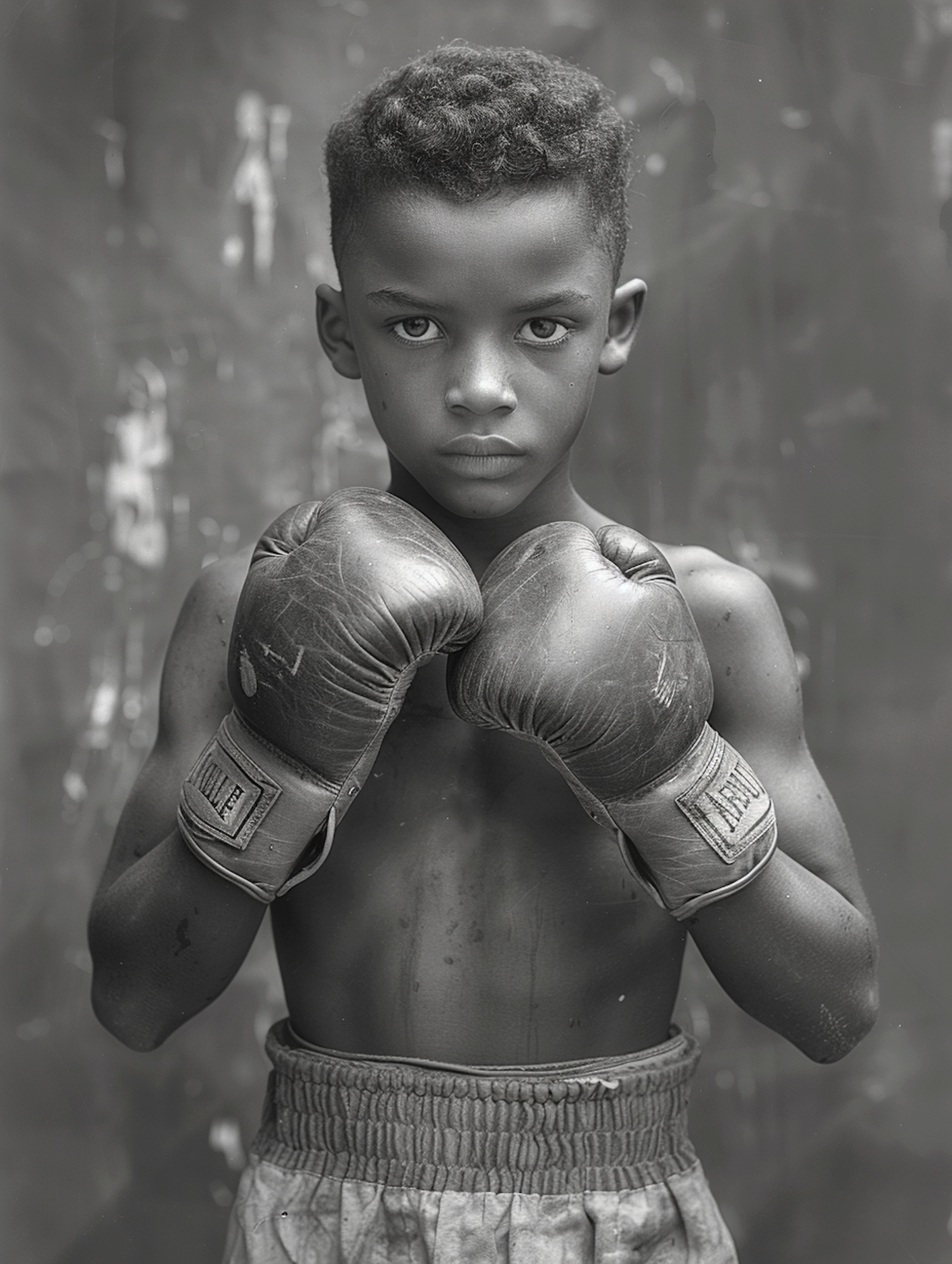 Focused Young Boxer