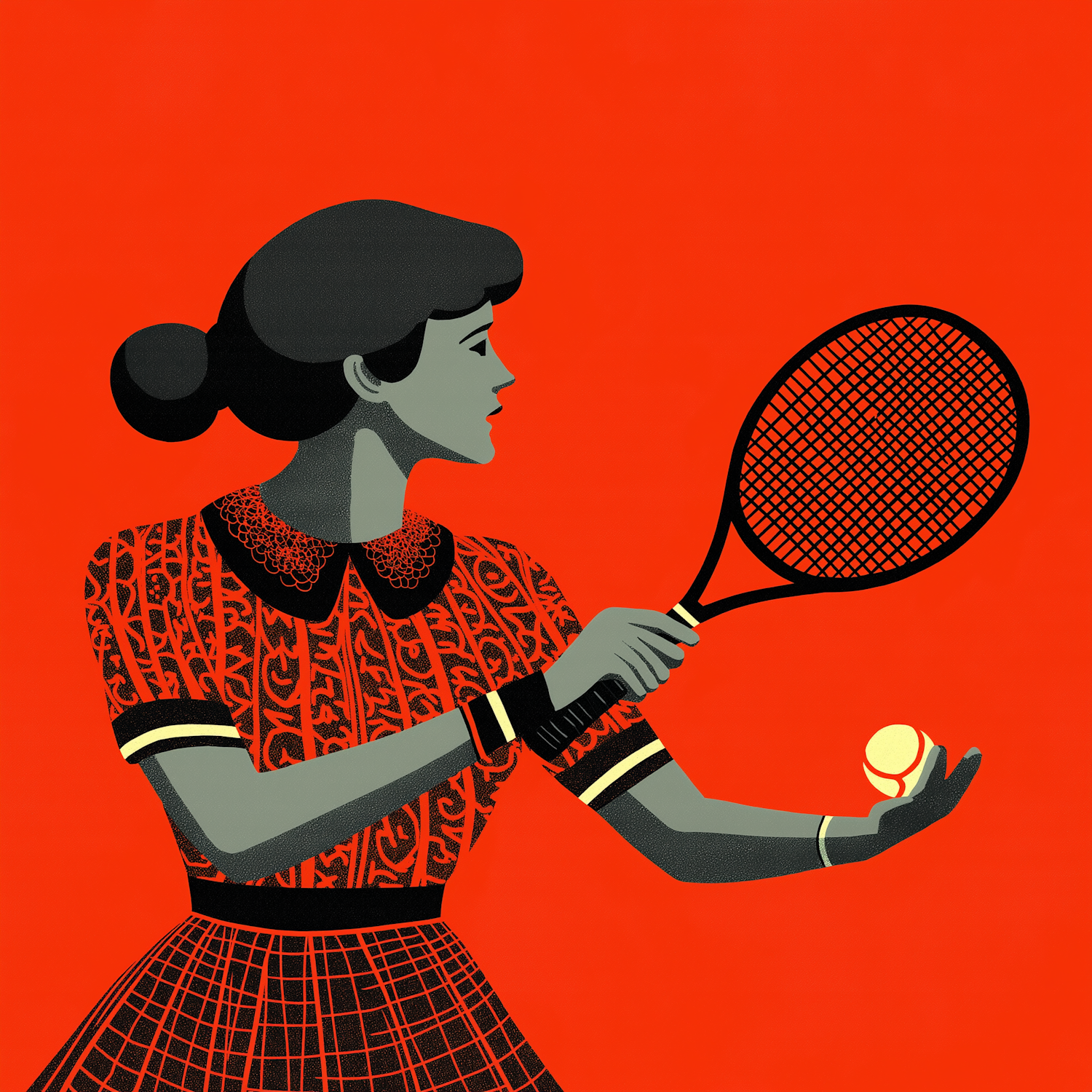 Vintage Style Tennis Illustration